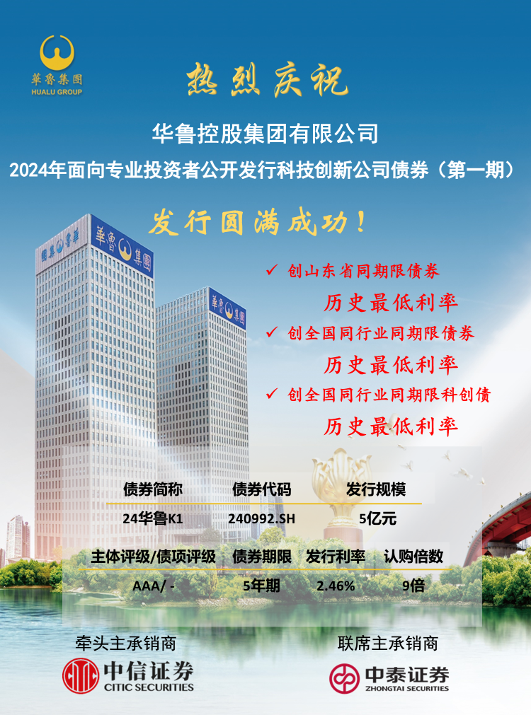 票面利率2.46% 華魯集團(tuán)成功發(fā)行5億元5年期科技創(chuàng)新公司債 票面利率2.46% 華魯集團(tuán)成功發(fā)行5億元5年期科技創(chuàng)新公司債.png